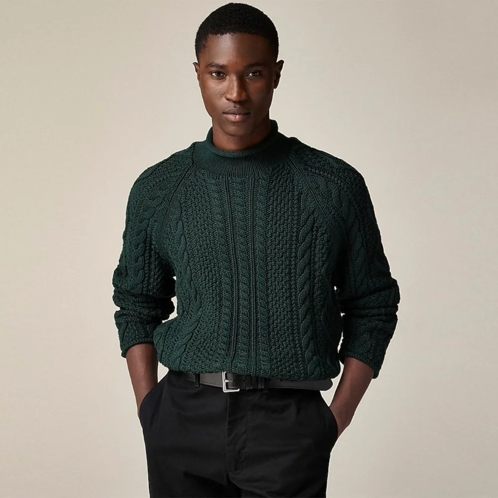 J. Crew - Cotton Cable-knit Rollneck™ Sweater - Green